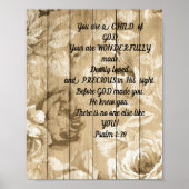 Psaumes Vous êtes un enfant de Dieu Poster Floral (Devant)