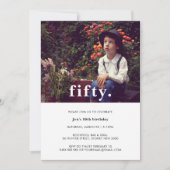 Pset 50th Birthday Foto Uitnodiging (Voorkant)