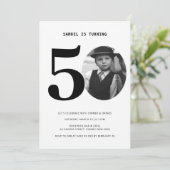 Pset 50th Birthday Foto Uitnodiging (Staand voorkant)