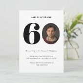  Pset 60th Birthday Foto Uitnodiging (Staand voorkant)