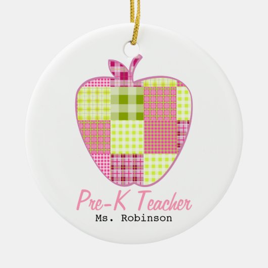 Pset Apple Pre-K leraar Keramisch Ornament (Voorkant)