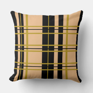 Pset Black Gold Roos Striped Kussen