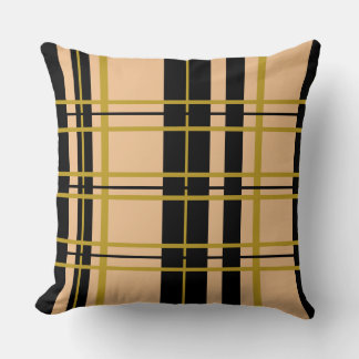 Pset Black Gold Roos Striped Kussen