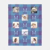 Pset Blue Paars Cool Monogram 8 Foto Fleece Deken (Voorkant)