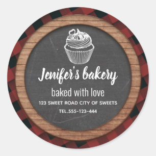 Pset Chalkboard Homemade cupcakes en behandelingen Ronde Sticker