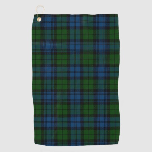 Pset Clan Campbell Milblauw Groen Tartan Golfhanddoek (Voorkant)
