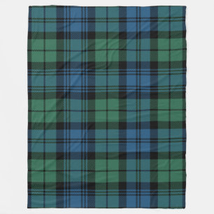 Pset Clan Campbell Tartan Green Blue Black Check Fleece Deken