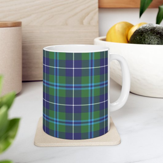 Pset Clan Douglas Tartan Blue Green Check Koffiemok