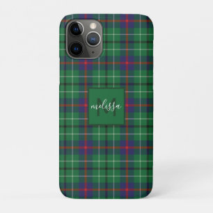 Pset Clan Duncan Tartan Gepersonaliseerd Monogram iPhone 11 Pro Hoesje