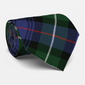 Pset Clan MacKenzie Paars Black Check Tartan Stropdas (Opgerold)