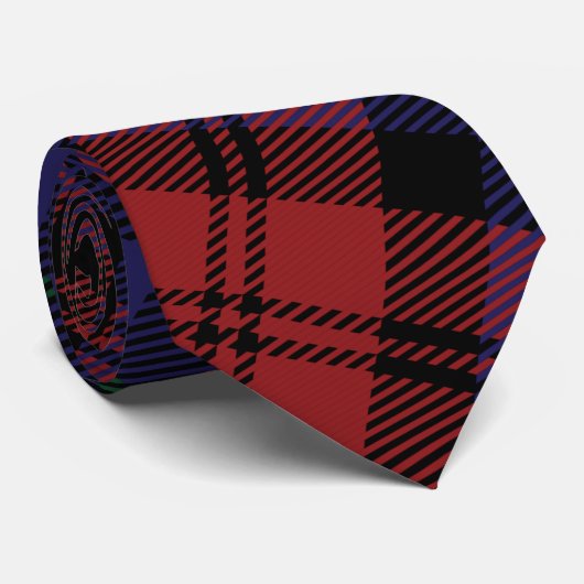 Pset Clan MacLachlan Paars Red Check Tartan Stropdas (Opgerold)