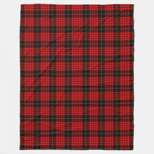 Pset Clan MacQueen Tartan Red Black Check Pattern Fleece Deken (Voorkant)