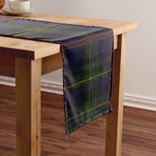 Pset Clan Malcolm Green Rustic Tartan Korte Tafelloper (Voorbeeld)