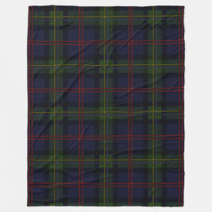 Pset Clan Malcolm Tartan Black Paars Pattern Fleece Deken