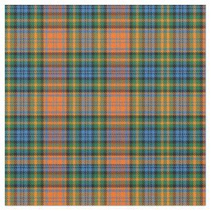 Pset Clan Murray Tartan Oranje Blauw groene cheque Stof