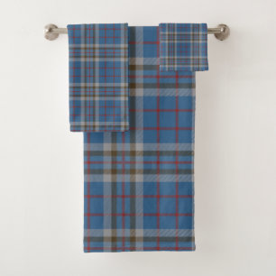 Pset Clan Thompson Gray Blue Check Tartan Bad Handdoek