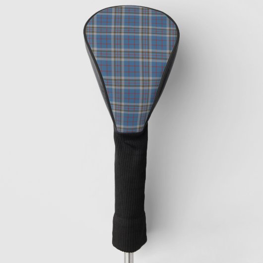 Pset Clan Thompson Gray Blue Check Tartan Golfheadcover (Voorkant)