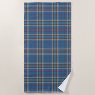 Pset Clan Thompson Gray Blue Check Tartan Strandlaken