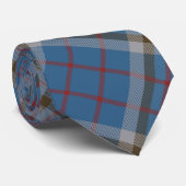 Pset Clan Thompson Gray Blue Check Tartan Stropdas (Opgerold)