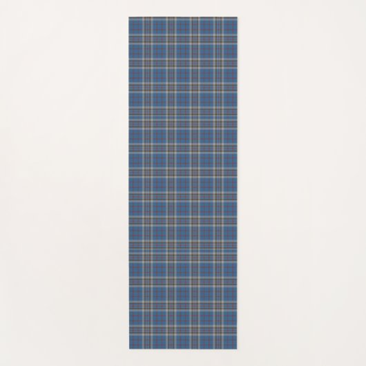 Pset Clan Thompson Gray Blue Check Tartan Yogamat (Voorkant)