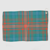 Pset Clan Wilson Oranje Turquoise Check Tartan Golfhanddoek (Horizontaal)