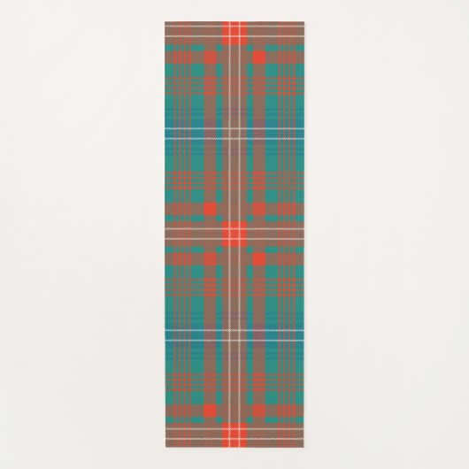 Pset Clan Wilson Oranje Turquoise Check Tartan Yogamat (Voorkant)