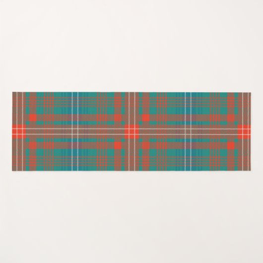 Pset Clan Wilson Oranje Turquoise Check Tartan Yogamat (Voorkant (horizontaal))