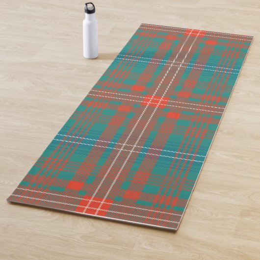 Pset Clan Wilson Oranje Turquoise Check Tartan Yogamat (In situ)