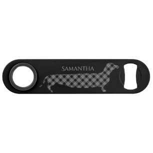 Pset Dachshund op Black Speed Flessenopener