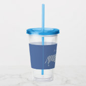 Pset Dachshund op Blue Personalized Acryl Drinkbeker (Rechts)