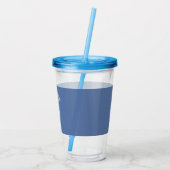 Pset Dachshund op Blue Personalized Acryl Drinkbeker (Achterkant)