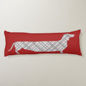 Pset Dachshund op Red Lichaamskussen (Achterkant)