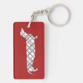 Pset Dachshund op Red Personalized Sleutelhanger (achterkant)