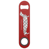 Pset Dachshund op Red Speed Flessenopener (Voorkant)
