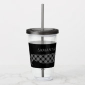 Pset Dachshund op zwart-persoonlijk Acryl Drinkbeker (Voorkant)