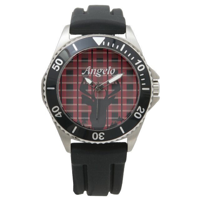 Pset Deer Mannen Hunting Horloge (Voorkant)