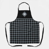 Pset Diamond Initiaal Grey + Black Apron Schort (Voorkant)