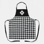 Pset Diamond Initiaal White + Black Apron Schort (Voorkant)
