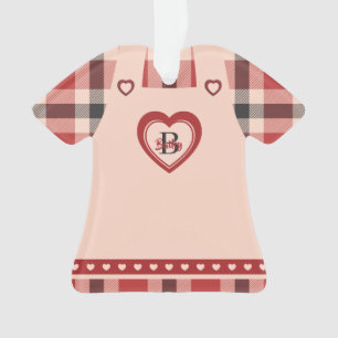 Pset Dress Heart Pinafore Figurine Gepersonaliseer Ornament