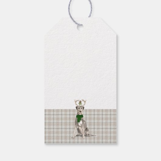 Pset en Irish Wolfhound Hondenliefhebber Kerstmis Cadeaulabel (Achterkant)
