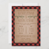 Pset + Evergreen Branches Wedding Invite Kaart (Voorkant)
