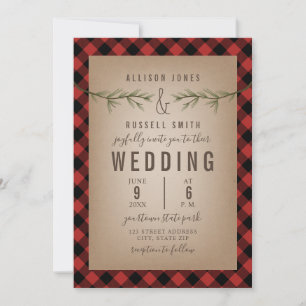 Pset + Evergreen Tree Branches Wedding Kaart