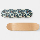 Pset Floral Gingham Patch Style Editable Skateboard (Horizontaal)