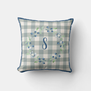 Pset Gingham Country Farmhouse Monogram Kussen