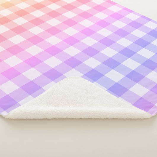 Pset Gingham Land Pink Paars Modern Simple Sherpa Deken (3/4)