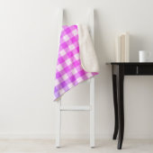 Pset Gingham Pink Blue Modern Simple Check Sherpa Deken (In situ)