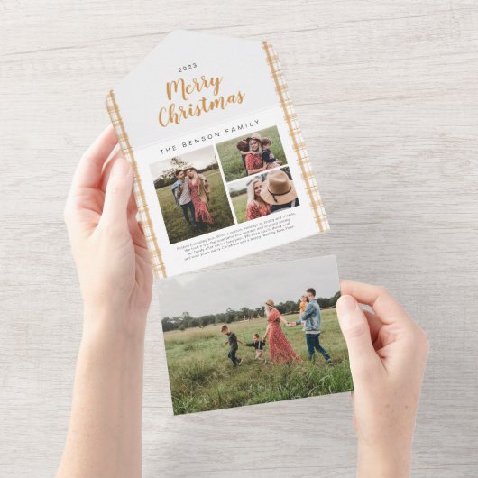 Pset-kerstfeestdag 4-fotofeestdag all in one uitnodiging (Afscheurbaar)