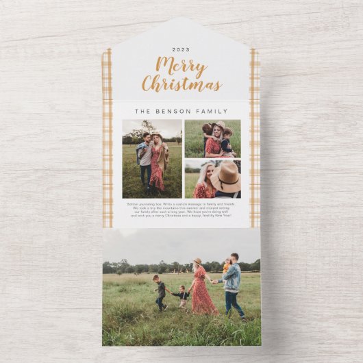 Pset-kerstfeestdag 4-fotofeestdag all in one uitnodiging (Binnen)