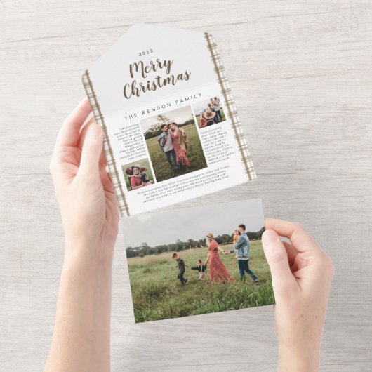 Pset KerstJournal Brown 4 All In One Uitnodiging (Afscheurbaar)