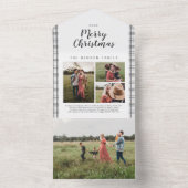 Pset-kerstkool 4-fotofeestdag all in one uitnodiging (Binnen)